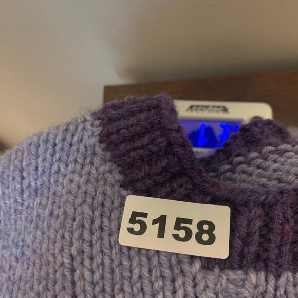 Purple Bulky Cable Knit Long Sleeve Sweater Large - Picture 5 of 5